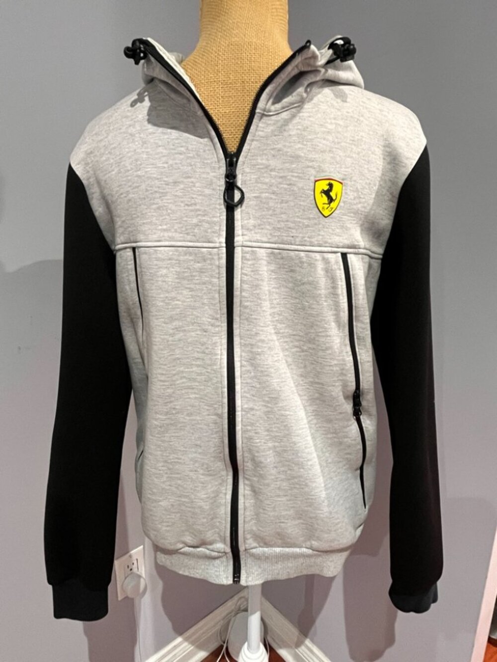 Puma Scuderia Ferrari Full Zip Hoodie Jacket Mens Small Grey Black F1 Racing